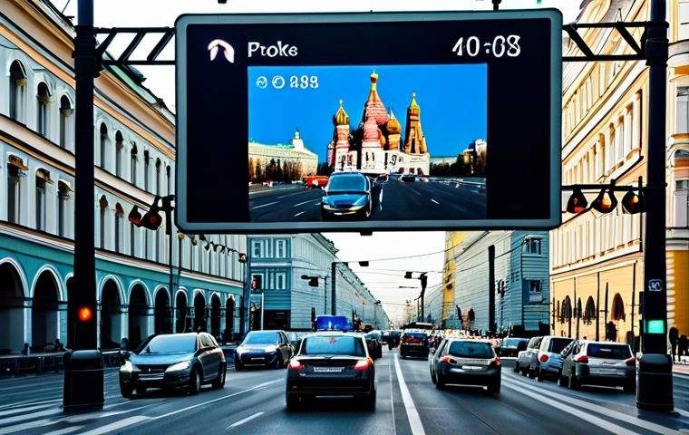 Smart Traffic Management in Moscow**

"A modern Moscow cityscape featuring a busy intersection with intelligent traffic lights adjusting dynamically to the flow of cars and buses. Display screens show real-time traffic data. In the background, iconic Moscow landmarks like St. Basil's Cathedral are visible. Cars are modern, with some electric vehicles present. The overall scene conveys a sense of efficient, technologically advanced urban management. Safe for work, appropriate content, fully clothed pedestrians, professional, modern, family-friendly."

**