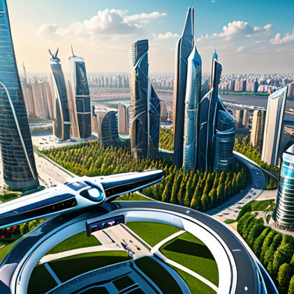 Cityscape with Flying Taxis**
"A futuristic Moscow cityscape with sleek, electric flying taxis soaring between modern skyscrapers, fully clothed passengers visible inside. The scene is bustling with activity, but also shows green spaces and parks. Style: concept art, vibrant colors, high detail, safe for work, appropriate content, fully clothed, professional."
**