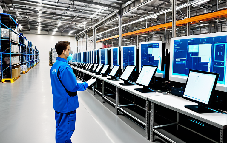 물류 로봇 - **
"Inside a bustling, modern warehouse. A diverse team of professionals oversees automated systems... 물류 로봇 - **
"Inside a bustling, modern warehouse. A diverse team of professionals oversees automated systems...