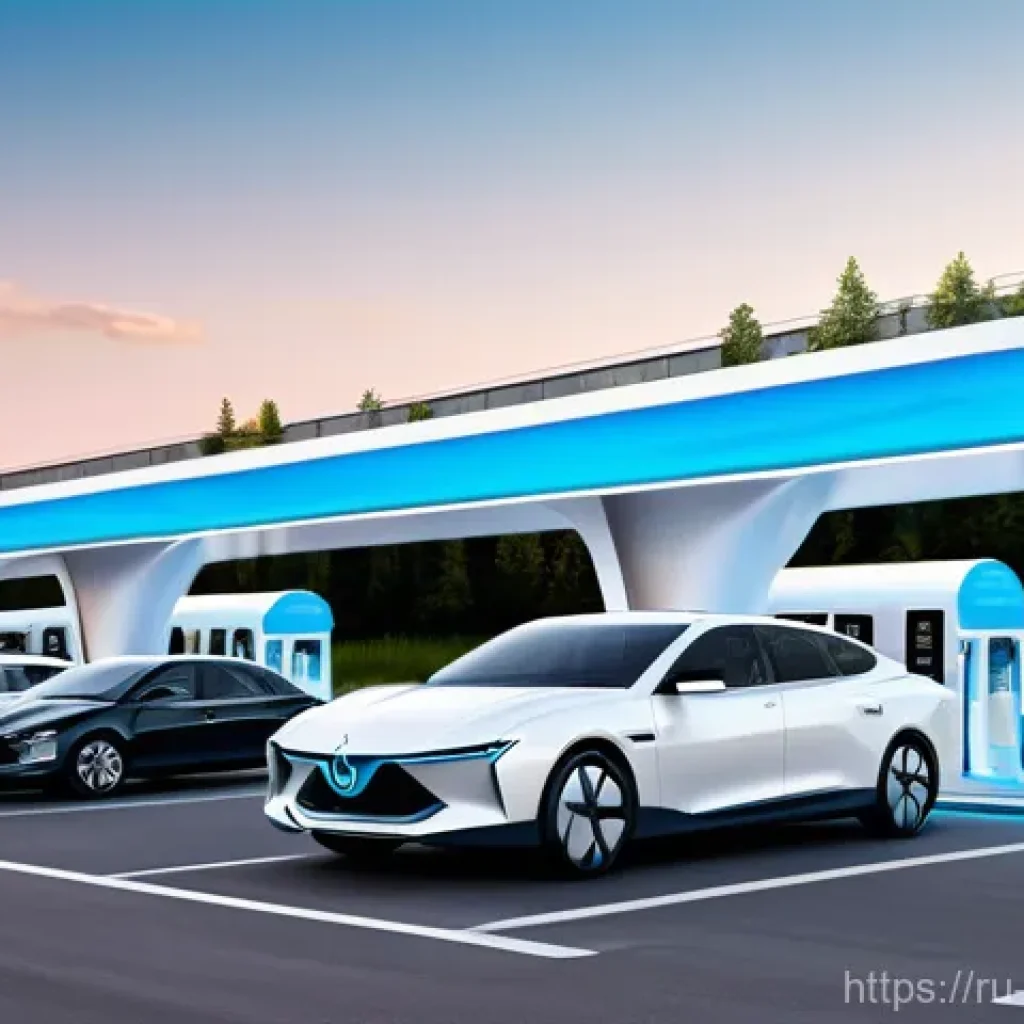 수소차 충전소 위치 - **Prompt 1: "A sleek, modern hydrogen refueling station designed with contemporary Russian architect...
