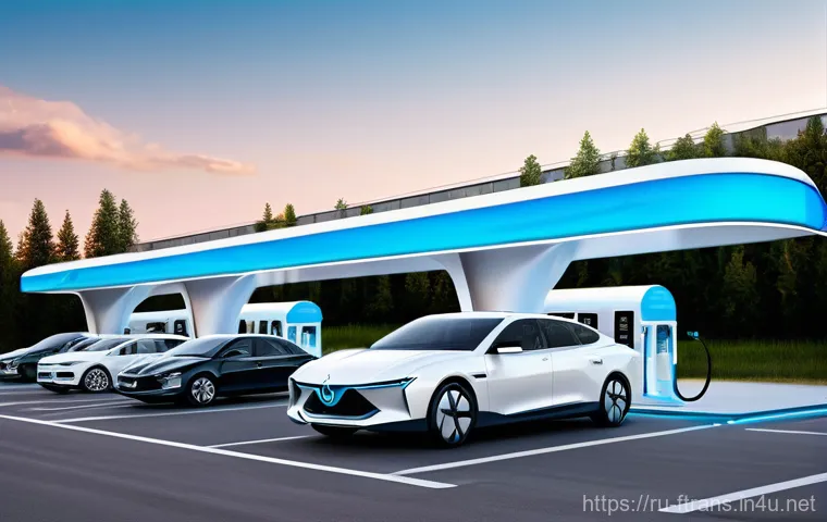 수소차 충전소 위치 - **Prompt 1: "A sleek, modern hydrogen refueling station designed with contemporary Russian architect...