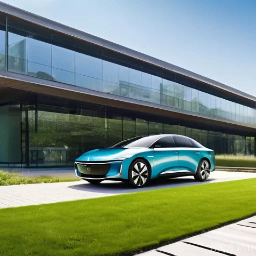 수소차의 미래 - **Prompt:** A sleek, modern hydrogen fuel cell vehicle (like a concept car or a futuristic sedan) is...