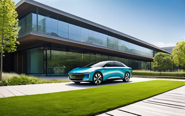 수소차의 미래 - **Prompt:** A sleek, modern hydrogen fuel cell vehicle (like a concept car or a futuristic sedan) is...