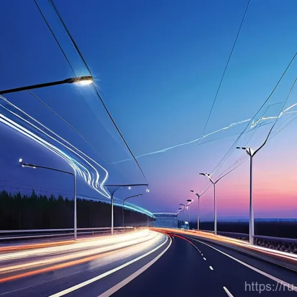 스마트 시티 모빌리티 혁신 - **Prompt 1: Smart Highway and V2X Communication**
A wide, dynamic shot of a modern, "smart" Russ...