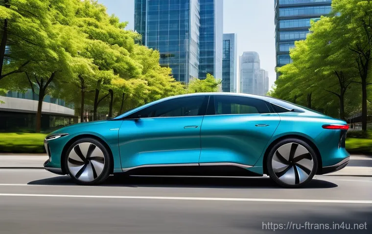 수소차 기술 - **Prompt 1: A Modern Hydrogen Car in a Clean, Urban Future**
    A sleek, futuristic hydrogen-powere...