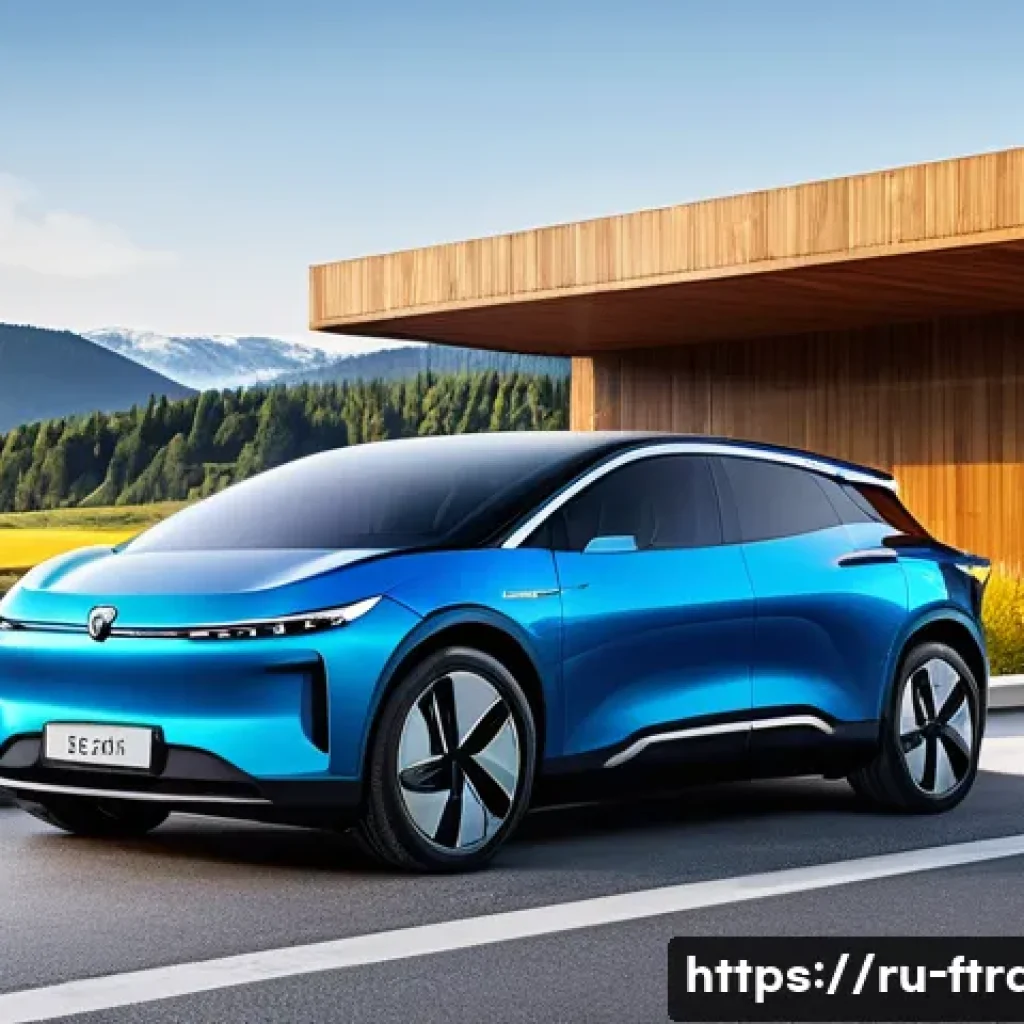 차세대 배터리 시장 - **A Futuristic Electric Vehicle with Solid-State Power:**
    A sleek, modern electric car, in a vib...
