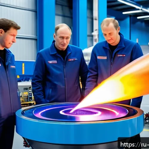 Home 33 우주 탐사 및 운송 - A futuristic Russian rocket engine test scene, showcasing a compact and powerful oxygen-hydrogen pro...