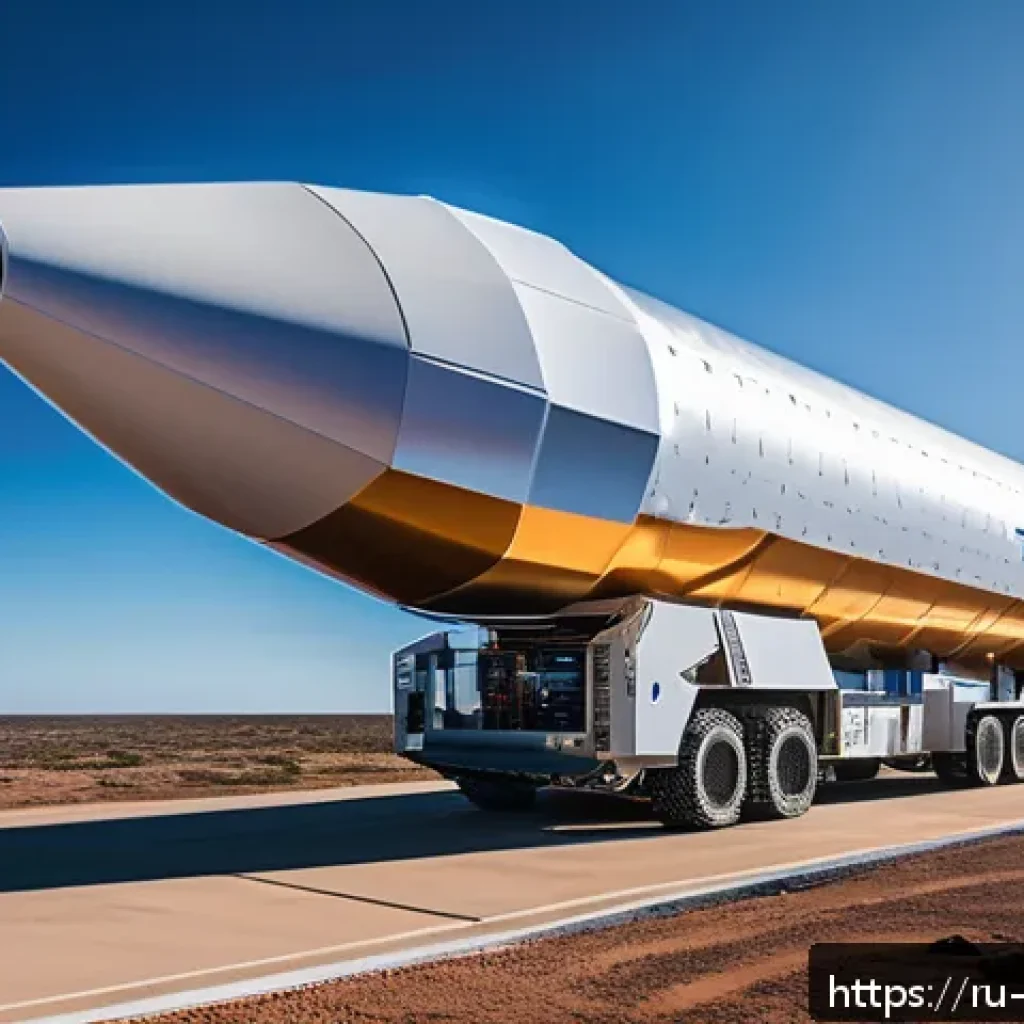 우주 항공사 - A futuristic scene depicting a SpaceX Starship rocket preparing for launch at a high-tech spaceport ...